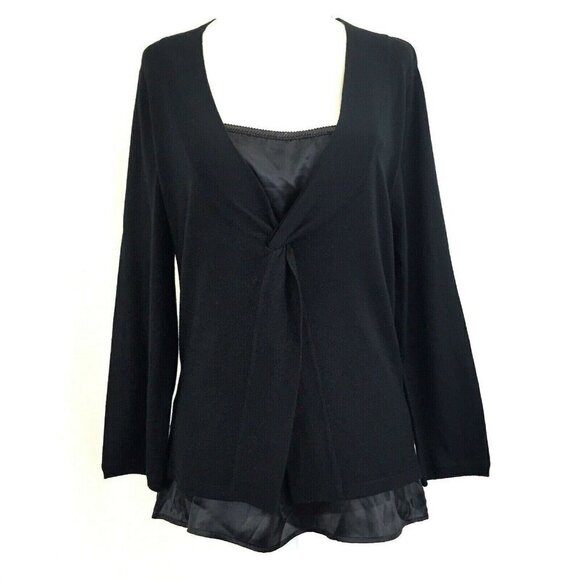 Apostrophe M 3/4 Sleeve Fine Knit Sweater Top Cami - Picture 1 of 7